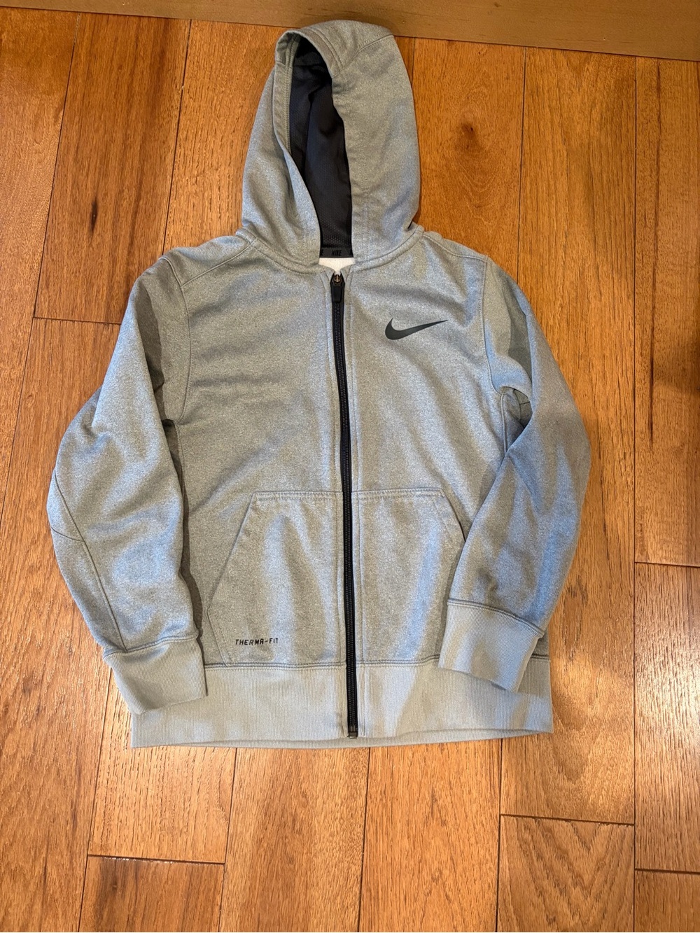 Nike Kids Gray Full-Zip Hooded Sweatshirt
